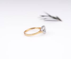 IGI Lab Grown Diamond <b>Ring</b> East-West Oval <b>Solitaire</b> Diamond <b>Ring</b> Matte Finish Engagement <b>Ring</b> Split <b>Ring</b> Matte Gold Wedding <b>Ring</b> - Product Image 4