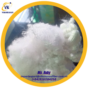 เส้นใยโพลีเอสเตอร์ 15D H สีขาวเงา คุณภาพสูง เส้นใยโพลีเอสเตอร์รีไซเคิลแบบกลวง 100% สำหรับวัสดุทนไฟ - Product Image 3