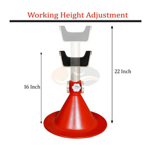 Support de fermeur de sabots robuste taille standard pour chevaux avec doubles supports magnétiques pour outils, conception réglable et durable, rouge vif - Product Image 3