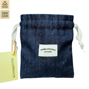 300 GSM Non Laminated Denim Cosmetic <b>Makeup</b> Pouch Travel <b>Makeup</b> 15x17 cm Flat Custom Logo Wholesale OEM Bulk Order Model SS272B - Product Image 2