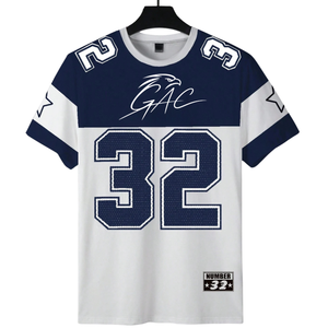 Mens Blue White Sublimation Sports T-<b>Shirt</b> Short Sleeve Breathable Quick Dry <b>100</b>% <b>Polyester</b> Athletic Fitness Running Casual XL - Product Image 1