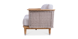 Ensemble de canapés d'extérieur en teck de qualité supérieure avec structure en corde tressée et coussins – Mobilier de salon de jardin - Product Image 6