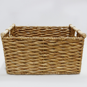 Natural Rattan Storage Baskets Rectangle With Handles <b>Rustic</b> Multi Purpose Neatening Basket - Product Image 2
