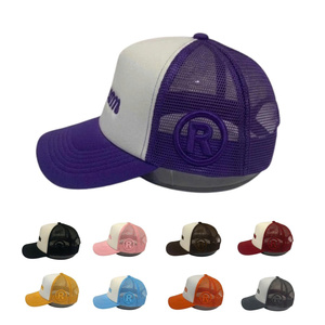 Custom Logo Trucker <b>Cap</b> And <b>Hat</b> Structured Rope <b>Hat</b> With Cotton Fabric Embroidery Curved Brim Street Mesh For Men And Women - Product Image 1