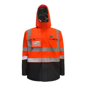 Veste de travail de sécurité réfléchissante fluorescente en polyester thermique de classe 2 à haute visibilité en vrac pour les travailleurs du bâtiment - Product Image 5