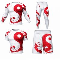 Ensembles de rashguards personnalisés pour hommes adultes à manches longues en Spandex/Nylon extensible, UPF50, anti-UV, respirants, anti-bactériens, séchage rapide