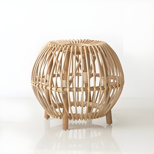 New Design Cheap Price Rattan Stool <b>Drum</b> Ottoman Modern Stools and Ottomans for Home Living Room Decoration - Product Image 3