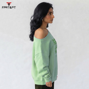 Wholesale Price Oversized Women <b>Sweatshirt</b> With Drop <b>Shoulder</b> Soft Fabric Slash neck Streetwear for Winter - Product Image 3
