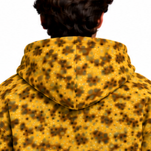 Mustard <b>Leopard</b> <b>Print</b> <b>Hoodie</b> Oversized Pullover Streetwear Sweatshirt Heavyweight Fleece Drawstring Pocket Winter Casual Top - Product Image 4