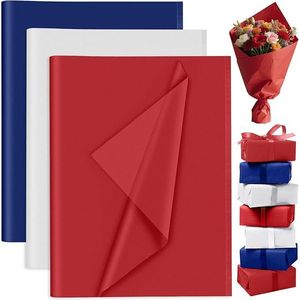 PLULON 60 Sheets Bulk Gift Bags <b>Red</b> Blue White Tissue <b>Paper</b> Wrap 14 X 20 Inch Small Gift Packaging for Party Decorations - Product Image 1