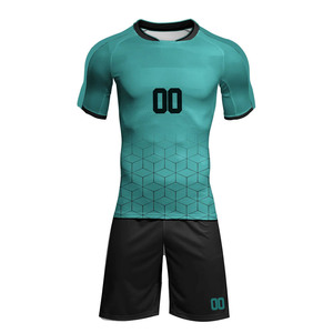 Conjunto de Camiseta de Fútbol Personalizada Unisex con Cuello en V y Manga Larga, Impresión por Transferencia de Calor, 100% Poliéster, Uniformes de Fútbol para Jóvenes - Product Image 1