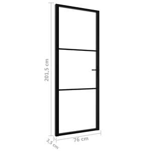 Puerta Interior de Vidrio ESG y Aluminio Negra de 29.9''x79.3'' - Product Image 6