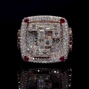 Anillo de Plata 925 con Letra Personalizada y Diamantes Moissanite VVS, Estilo Hip Hop, Anillo de Moda de Lujo para Unisex - Product Image 6