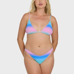 Women's Halter <b>Triangle</b> <b>Bikini</b> <b>Set</b> Eco-Friendly Spandex/Nylon Quick Dry Breathable Beaded Vibrant Colors Two Piece Swimwear - Product Image 4