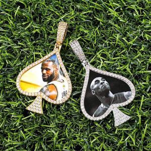 Colgante de Diamante Natural en Forma de Corazón, Estilo Hip Hop, para Compromiso, Boda, Recuerdo, con Foto Personalizada, Regalo Unisex - Product Image 3