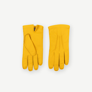 Gants thermiques en cuir jaune pour écran tactile, longueur poignet, non doublés, respirants, pour l'extérieur, les voyages, les fêtes, l'hiver et le quotidien - Product Image 6