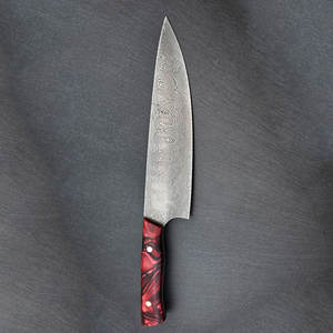 Cuchillo de chef de acero de Damasco de lujo, hecho a mano, herramienta de cocina premium, diseño elegante para chefs profesionales de restaurantes. - Product Image 4