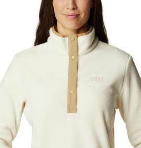 Suéter de Mujer Personalizado con Botones a Presión, Cuello Alto, Color Crema/Marrón, Cuello de Cuarto, Tejido Suave y Cálido - Product Image 2