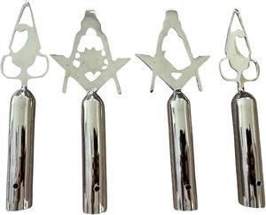 Masonic Regalia <b>Silver</b> Masonic Blue Lodge <b>Tops</b> Set with MM Emblem Freemason Masonic Pole (Set of 4) - Product Image 3