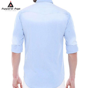 เสื้อยืดแบรนด์ส่วนตัวสำหรับผู้ชาย เนื้อผ้าฝ้าย 100% สวมใส่สบาย ระบายอากาศได้ดี เสื้อเชิ้ตยีนส์ผู้ชาย ผลิตในประเทศปากีสถาน - Product Image 3