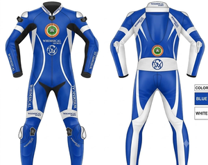 Traje de Carreras Profesional Hecho a Medida en Cuero Vacuno/Canguro con Protección de Nivel 2 - Product Image 1