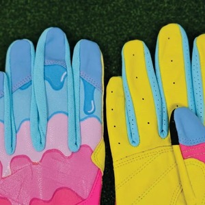 Custom Baseball Batting <b>Gloves</b> Full Finger Dripping Print Non-Slip Synthetic Material Right-Handed Hook And Loop Closure Unisex - Product Image 5