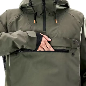 Chaqueta de Esquí con Capucha para Hombre, Impermeable, Transpirable, con Aislamiento Sintético, Cierre de Cremallera, Color Verde Oliva, Ropa para Exteriores - Product Image 3