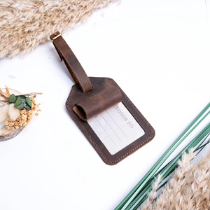 ป้ายติดกระเป๋าเดินทางหนังแท้แบบส่วนตัว ป้ายกระเป๋าเดินทางสุดหรู ป้ายปิดบังข้อมูลส่วนตัว ป้ายติดกระเป๋าเดินทางแบบกำหนดเอง LMP-0237 - Product Image 1