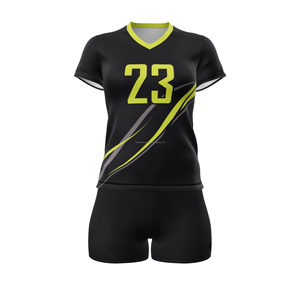 Ensemble de maillot de volley-ball pour femmes Logo personnalisé et numéro imprimé vêtements de sport uniforme d'équipe tissu respirant Service OEM - Product Image 2