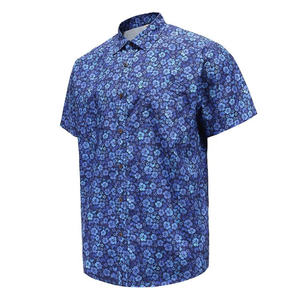 Chemise de plage à imprimé floral pour homme de haute qualité, polyester et élasthanne, respirante, décontractée, à boutons - Product Image 1