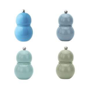 Meilleure vente : Moulin à sel et à poivre artisanal en laque, mini format, couleur bleue, finition brillante, moulin manuel, outil de cuisine, prix avantageux. - Product Image 6