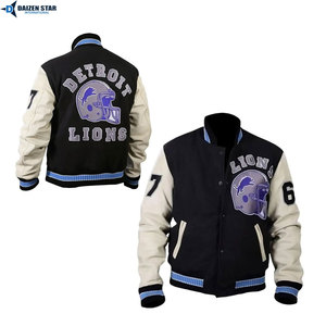 High Quality Custom Letterman Varsity Jacket for Brands OEM ODM Wholesale Streetwear Embroidery Wool Body Leather Sleeves - Product Image 3