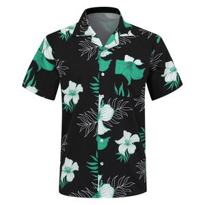 Chemise décontractée pour homme Light Blue Fern, manches courtes, imprimé tropical pastel, boutonnée, été, plage, style hawaïen - Product Image 3