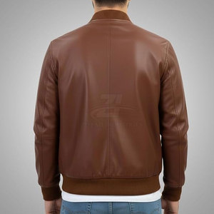 Unique Design Washable Men Leather Bomber <b>Jacket</b> Waterproof Breathable Men Winter <b>Jacket</b> For Sale - Product Image 5