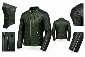 Chaqueta de Motocicleta de Cuero Heritage Cruiser |   Vino tinto, negro, verde oliva, marrón |   Fabricante OEM ODM |   Calidad Premium | - Product Image 6