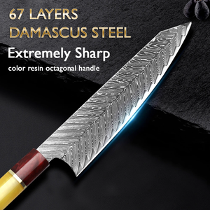 Couteau de chef artisanal en acier Damas, couteau de cuisine haut de gamme, lame en acier tranchante, manche en bois pour chefs professionnels - Product Image 3