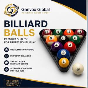 ลูกสนุกเกอร์เรซิ่น Ganvox Global ขนาด 4.9 นิ้ว คุณภาพระดับทัวร์นาเมนต์ ชุดครบสำหรับโต๊ะพูล บรรจุภัณฑ์ปรับแต่งได้ - Product Image 4
