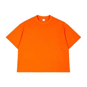 T-shirt en coton épais à col ras du cou côtelé, coupe oversize, personnalisable avec logo OEM, style streetwear - Product Image 5