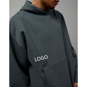 Sudadera Blanca para Hombre, Corte Holgado, Color Sólido, Diseño con Logotipo Frontal y Bolsillo, Ropa de Primavera, Ecológica, 100% Poliéster Tejido - Product Image 6