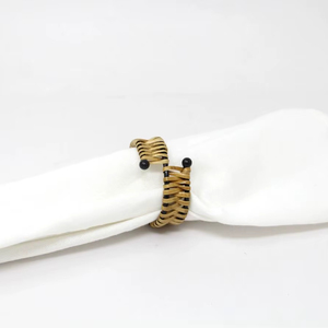 Anillos de Servilleta Redondos Ecológicos de Bambú y Yute para Bodas Clásicas - Product Image 1