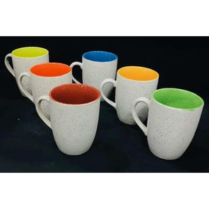 Ensemble de tasses à lait en céramique à motif de pois classiques, fabriqué en Inde - Product Image 3