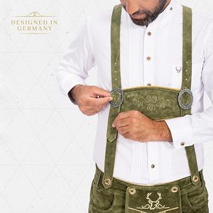 Custom Men's Lederhosen Bavarian Embroidered Real <b>Leather</b> Eco-Friendly Plus Size High Street <b>Shorts</b> Supplier Bulk OEM ODM - Product Image 3
