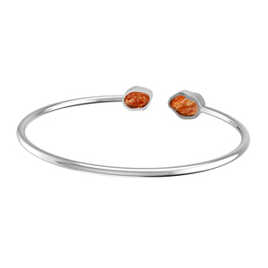 Premium 925 Sterling Silver High Finish Trendy Adjustable Bezel <b>Set</b> Twister Bracelet <b>Bangles</b> Sunstone Rough Shape Party Gift - Product Image 3