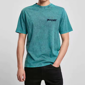 T-shirt délavé à l'acide pour homme, dernière tendance, tissu respirant, tenue décontractée pour tous les jours - Product Image 1