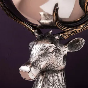 Stainless Steel Deer Head Ice Bucket Handmade Metal Sculpture 48cm Height Tabletop Decor <b>Rustic</b> Animal Theme - Product Image 3