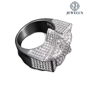 Jewelux Unisex <b>Ring</b> Channel Setting IGI Certified <b>925</b> <b>Silver</b> 14K Gold Plated Luxury Jewelry Wedding Engagement Party Wear - Product Image 2