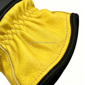 Gants de sécurité anti-choc en Kevlar à points, les plus vendus, en cuir de chèvre/vache, avec protection TPR jaune, pour mécaniciens - Product Image 6