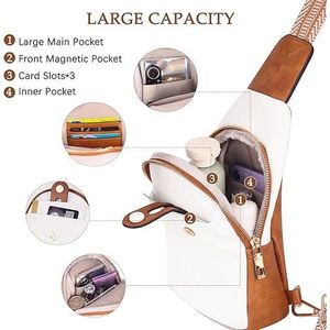 Borsa a tracolla da donna in pelle alla moda, piccola borsa a tracolla mini marsupio da petto/cintura per viaggi - Product Image 5