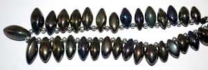 Cuentas sueltas de espinela negra natural en forma de arroz, lisas, para la fabricación de joyería, venta al por mayor. - Product Image 5