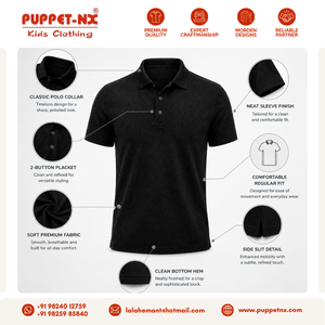 Camiseta de Uniforme Escolar Negra Tipo Polo de Manga Corta con Cuello, Suministro al por Mayor, Calidad Certificada, Uniforme Escolar para Niños - Product Image 6